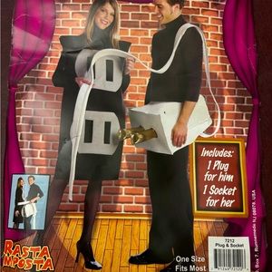 Halloween costume adult couple plug and socket